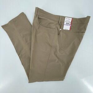 Ben Hogan Mens Golf Pants 38x32 Khaki NEW 4-Way Stretch Performance BGBFA043DS